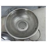 New 8 inch Carbon Steel Wok Pan and Stainless Steel Colander / Strainer