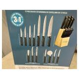 New 20 pc Hampton Forge Cutlery / Knife Set with Block