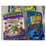 Assorted Candy, Turtles, Flipz Pretzels, Fruit Chews, Charms, Air Heads, and More