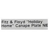 Fitz and Floyd Holiday Home Snowman Canape Plate - In Orig Box