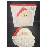 Fitz and Floyd Holiday Cheer Santa Canape Plate - Handcrafted in China