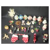 Lot of Vintage Christmas Ornaments and Decorations