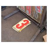 Vintage Metal Gas Price Sign with Numbers