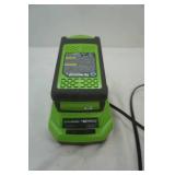 Greenworks 40V lithium battery and charging block. G-Max