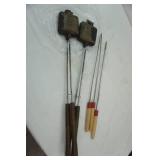 2 pie irons and 3 camping skewers