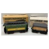 Jim Beam Collectible Train Passenger Car & Lumber Car Decanters In Original Boxes (EMPTY)