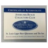 Anheuser-Busch St. Louis Lager Beer Glass Sets With Storage Tin (VERY COOL)