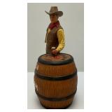 Jim Beam Collectors Society Cowboy Decanter In Original Box (EMPTY) & Saloon Girl Flower Vase (NIB)