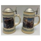 Misc. Collectible Wildlife Steins Including Gerz & Wade (Some NIB)