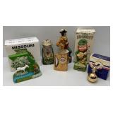 Misc. Collectible Decanters (EMPTY) Including Leprechaun Guitarist Musical Decanter & More