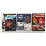 Misc. NASCAR & JIM BEAM Collectibles Including Nylon Flags, Sam Bass Signed NASCAR Poster & More