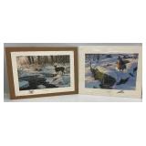 Two Unframed Frank Mittelstadt Wildlife Prints