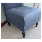 Beautiful Blue Accent Chair with Nailhead Trim