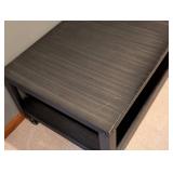 Grey Metal Rolling Coffee Table