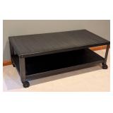 Grey Metal Rolling Coffee Table