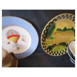 Plates, Pottery Butter Tray, Dresser Boxes