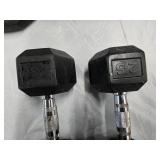 Lot of two 25Lb Rubber Hex Dumbbells ( Used)