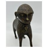 Antique Orissa India Bronze Monkey Statue Figurine Primitive Cast Metal Man / Dog Figure