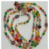 Vintage Multi-Color Lucite Plastic Beads Including Mica Infused Long strand