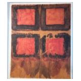 Vintage Original Modern Geometric Art Print on Handmade Paper Unframed Unsigned