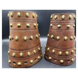 Pair of Vintage Antique Full Leather Studded Cuffs