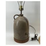 Antique Stoneware Glazed Jug Made Into a Lamp