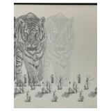 Framed TIGER Art Print EXTINCTION Signed, Numbered & Titled by SHANE DUNNICK