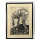 Litho Intaglio Framend Print by SHEILA PITT Called ALL FOURS Numbered 6 / 16