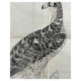 Antique Japanese Print of a Hawk Ink on Paper Unknown Artist