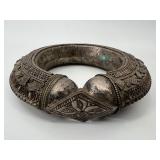 Vintage Large Ethnic Tribal Old Antique Yemen African Bedouin Silver Bracelet