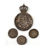 Vintage Antique Jordan King Hussein 1977 Medal - Silver Jubilee Arthus Bertrand and Saudi Arabia Coins