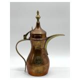 Antique Dallah Arabic Middle Eastern Copper and Brass Coffee Pots - QTY 3