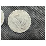 (3) Dateless Type 1 Standing Liberty Quarters