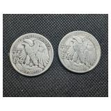 (2) Walking Liberty Halves