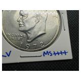 1972 S Uncirculated Silver Eisenhower Dollar, MS++++/+Condition