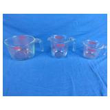 Lot of 3 Pyrex Measuring Cups