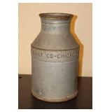 Vintage Heavy Galvanized Hunding Dairy Co. Chicago Milk Cream Can w/Handle…