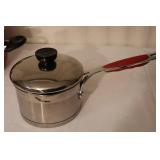 Kitchen Essentials…David Burke Gourmet Pro Stainless 1.25-Qt. Saucepan, Heavy Stainless Steel Yellow Soup Kettle Etc