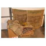 Vintage Potato and Coffee Burlap Bags Gunny Sacks