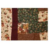 Vintage Handmade Autumn Fall Quilt 72” x 60”