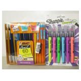 Combo Lot of Bic 60 Count #2 Mechanical Pencils & Sharpie 6 Pack Clear View Highlighters