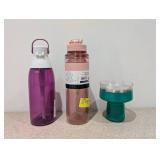 3 TUMBLERS ( BRITA FILTER WATER PITCHER, LAVENDER MAINSTAYS, REDUCE SALTINI )