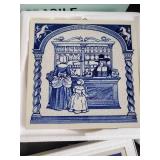 4 Beautiful Delft HandMade Tiles