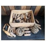 Vintage Fishing Net Bouys With Lead Weights