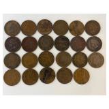 LOT OF 23 INDIAN HEAD PENNIES MIXED DATES