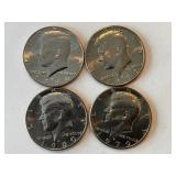 LOT OF 4 KENNEDY HALF DOLLARS MIXED DATES