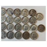 LOT OF 30 SILVER DIMES MIXED DATES