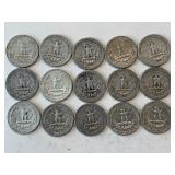 LOT OF 15 SILVER QUARTERS MIXED DATES