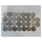 LOT OF 30 SILVER DIMES MIXED DATES