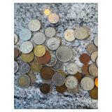 LOT OF MIXED FOREIGN COINS 11OZ